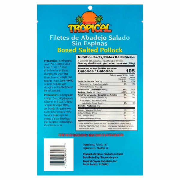 Tropical Boned Salted Pollock 12 oz