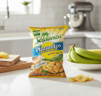 Bag of Soldanza Platanitos on a white background