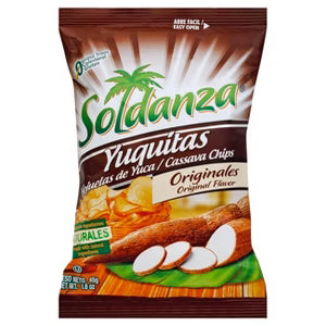 Bag of Soldanza Yuqitas yuqitas chips on a white background