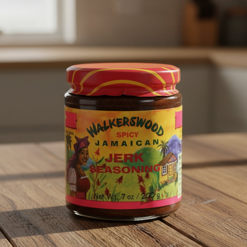 Jar of Walkerswood Spicy Jamaican Sorel Chutney with colorful label