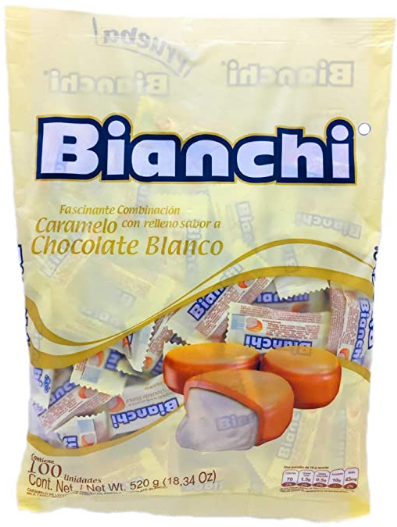 Bianchi caramelo chocolate blanco 100 pack
