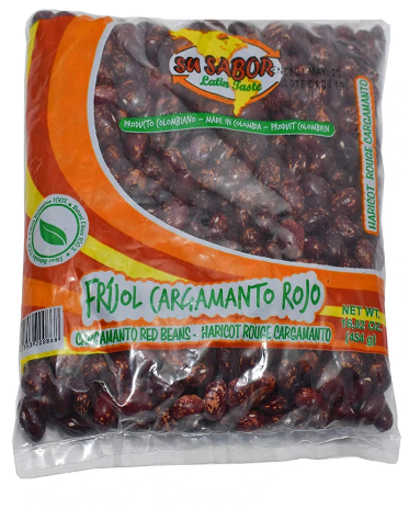 Su Sabor Frijol Cargamanto 16 oz-colombia cargamanto red beans