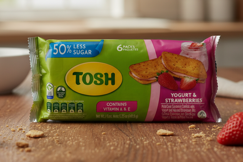 tosh yogurt de fresa 6 ct - strawberry sandwich cookies