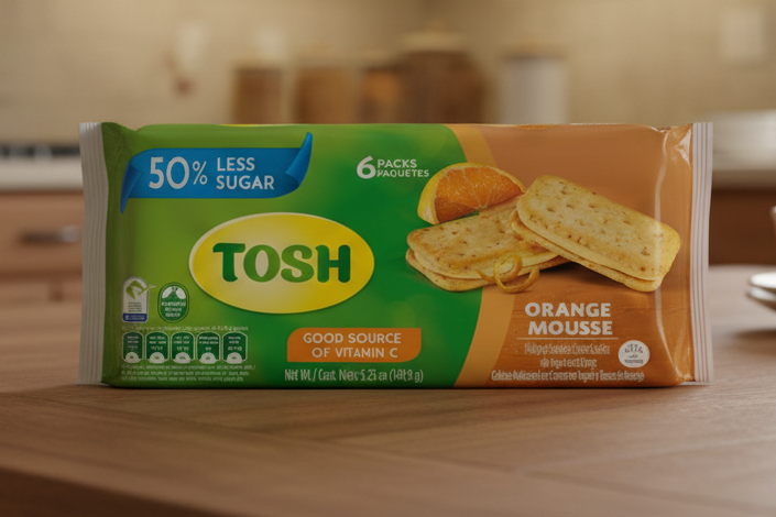 tosh galletas naranja - sandwich orange cream cookies 6ct